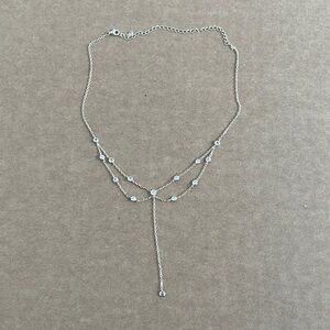 925 gold plated collar necklace with cubic zirconia crystals adjustable drop